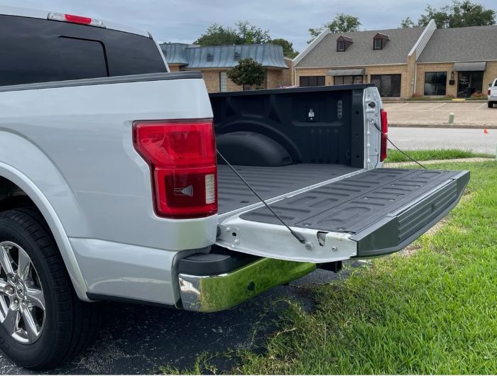 Pickup truck tailgate storage compartments.